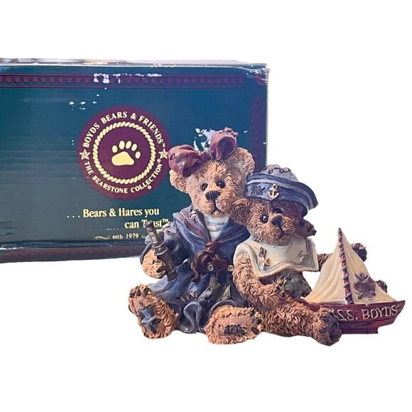 NEW Boyd's Bears SHIPMATES FIGURINE Elvira Chauncey Fitzbruin Boat Nautical BOX - Picture 7 of 7
